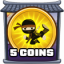 5 coins collected