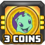 3 coins collected