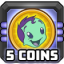 5 coins collected