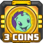 3 coins collected