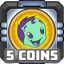 5 coins collected