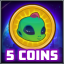 5 coins collected