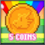 5 coins collected