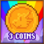 3 coins collected