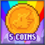 5 coins collected