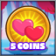 5 coins collected