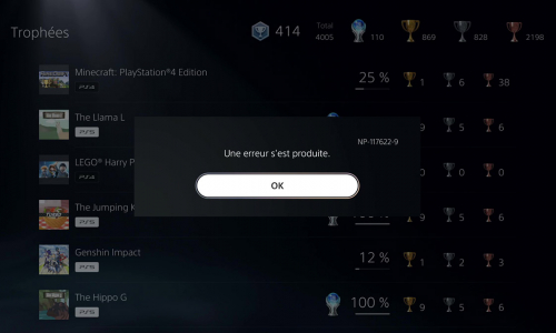 Comment corriger l'erreur NP-117622-9 sur PS5