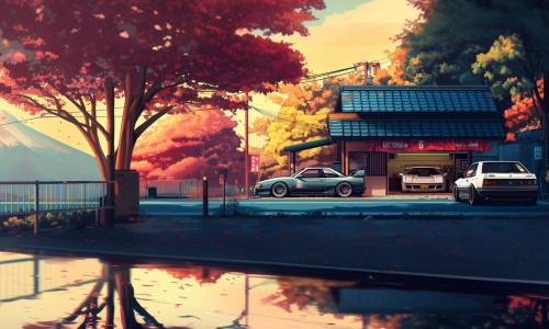 JDM Pixel Street Car Racing