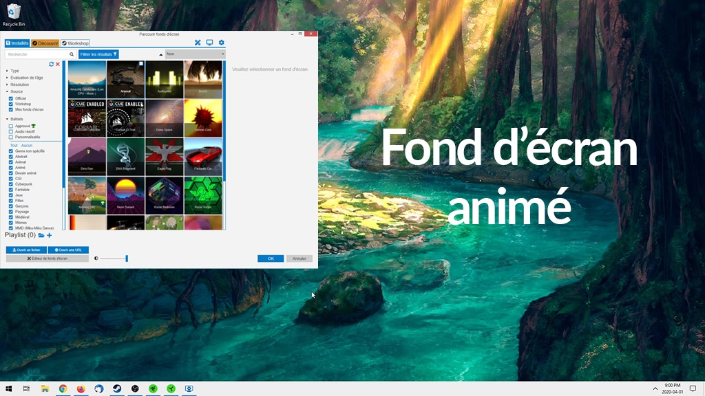 Comment avoir un fond d'écran animé