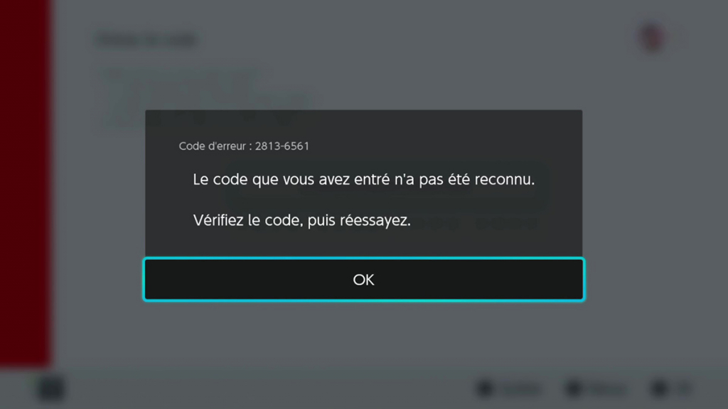 Comment corriger l'erreur 2813-6561 sur Nintendo Switch