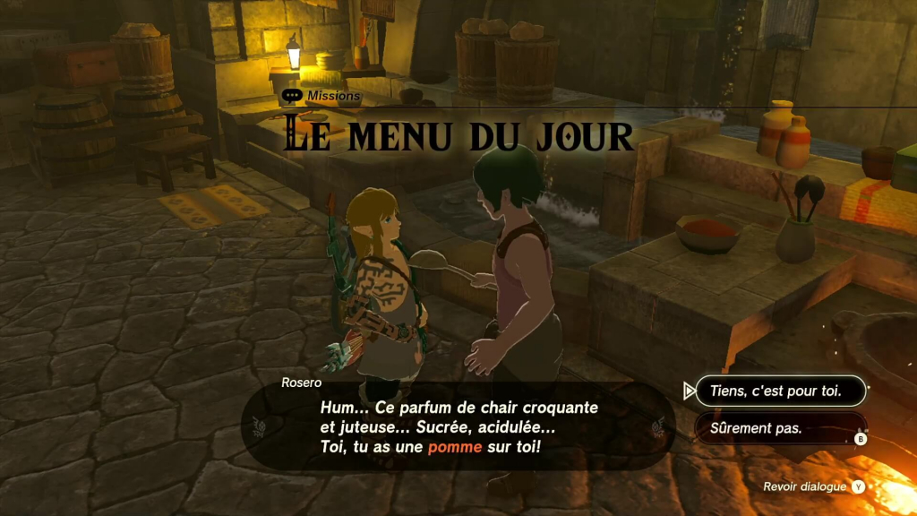 Zelda: Tears of the Kingdom - Menu du jour