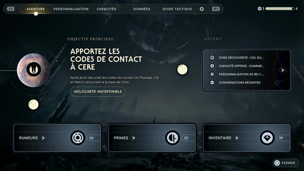 Apportez les codes de contact à cere