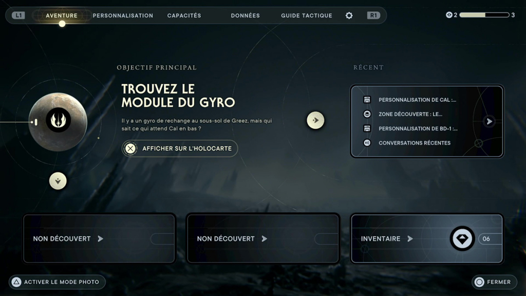 Trouvez le module du gyro