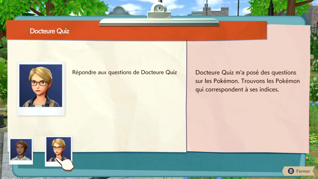 Detective Pikachu Returns - Quiz Professor's question at Serenity Park