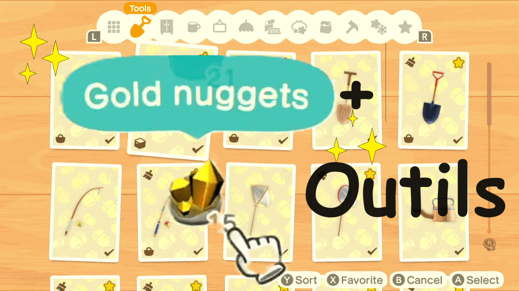 Animal Crossing : New Horizons - Comment obtenir des outils en or?