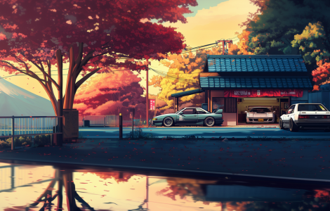 JDM Pixel Street Car Racing