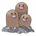 Dugtrio est de la famille de Diglett